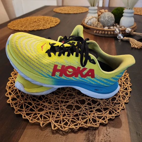 Hoka Mach 5 Women's Sneakers in Vibrant Yellow and Blue - Size 9.5 - Picture 2 of 5